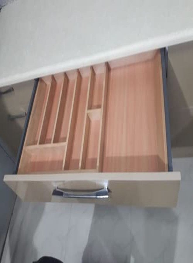 DBR Wooden Expandable (60 to 90) CM Utensil Cutlery Drawer Organizer Cutlery Tray for Your Kitchen Flatware Drawer 10 Large Compartment - Image 1